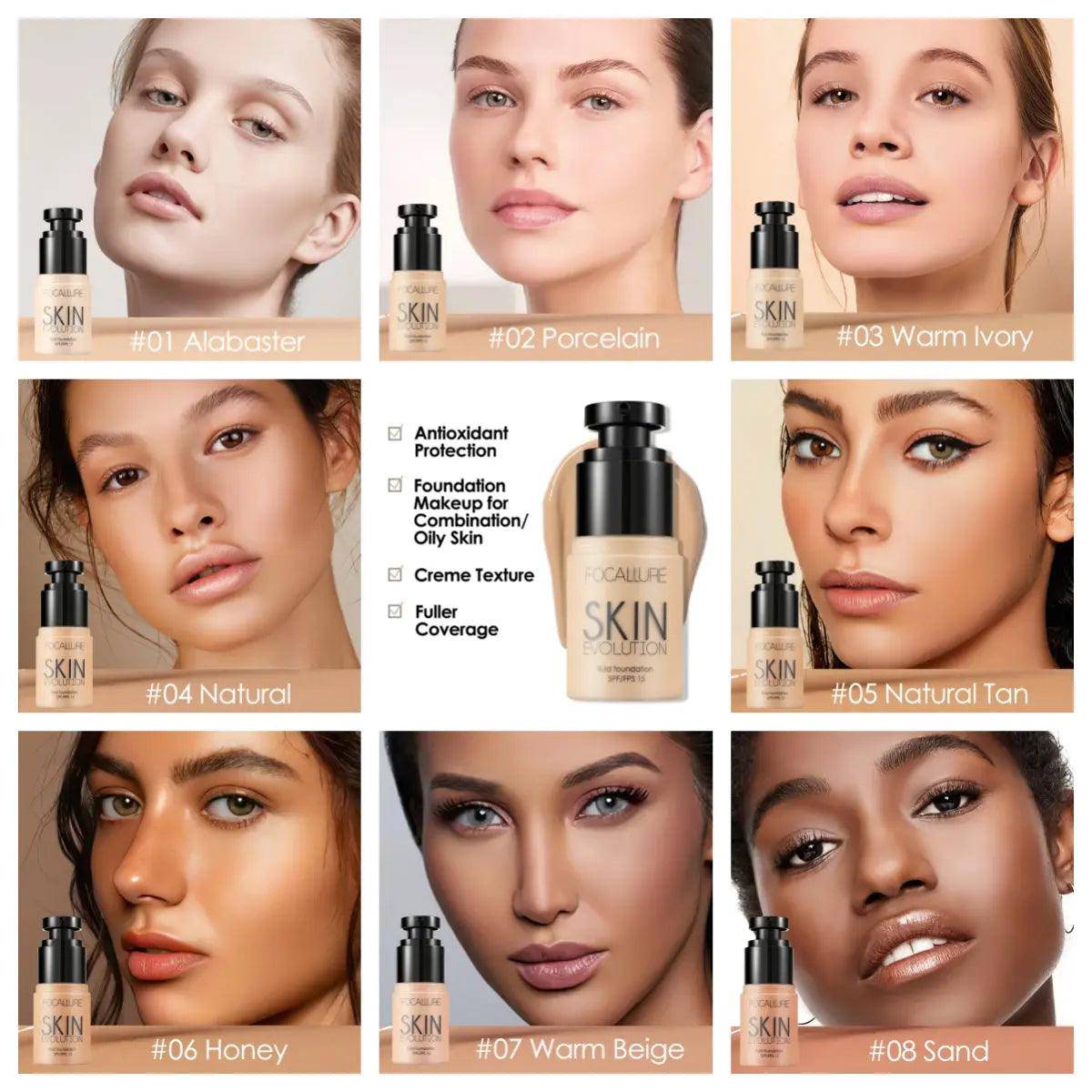 Focallure Matte Liquid Foundation - Full Coverage Waterproof Concealer - Hermony Essentials