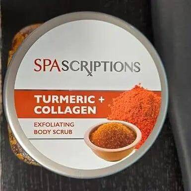 Spascriptions Turmeric + Collagen Exfoliating Body Scrub, 21 oz, Ultra Hydrating - Hermony Essentials