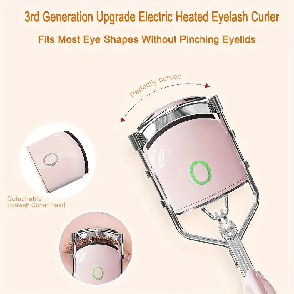 Rechargeable Heated Eyelash Curler - 3 Modes for Quick, Natural Curls, Sleek & Portable - Hermony Essentials